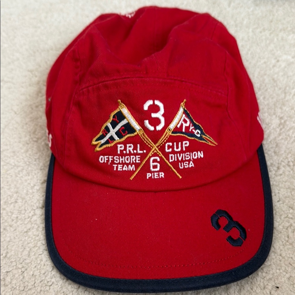 Vintage Polo Ralph Lauren Red Cap with Embroidered Logo